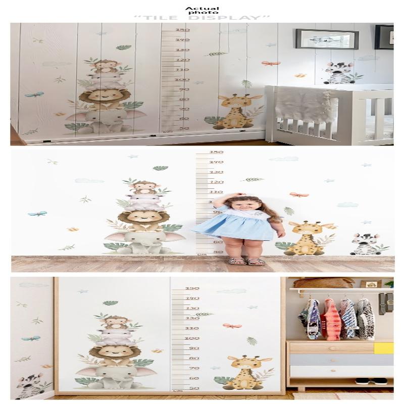Baby Nursery Jungle Wallpaper - Çocuk Büyüme Tablosu Etiketi Orman Hayvanları