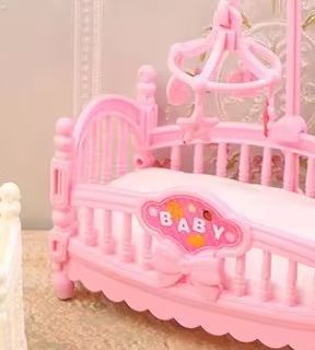 Baby Nursery Artwork - 1:12 Dollhouse Minyatür Mini Bebek Yatağı