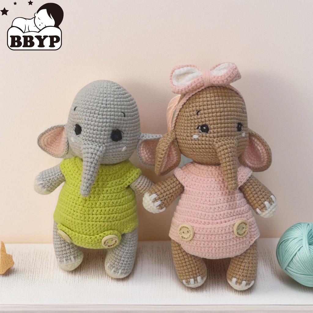 Baby Nursery Game - El Yapımı Tığ Işi Fil Çift