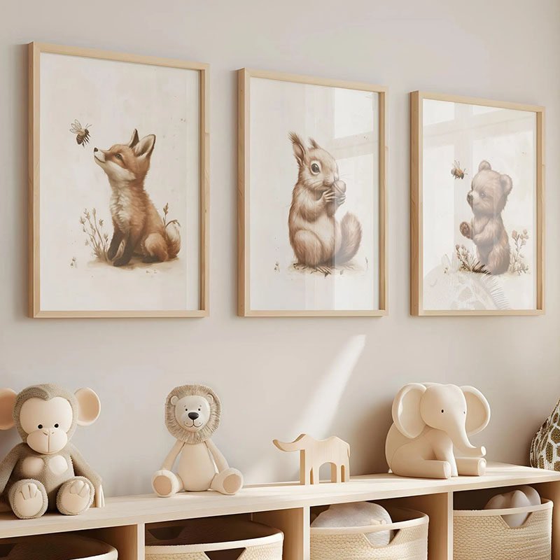 Baby Nursery Kids - Ayı Tavşan Tilki Geyik Sincap Fare