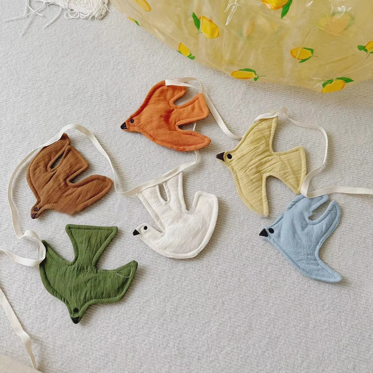 Baby Nursery Artwork - Çocuk Odası Kreş Kumaş Bunting Kuş