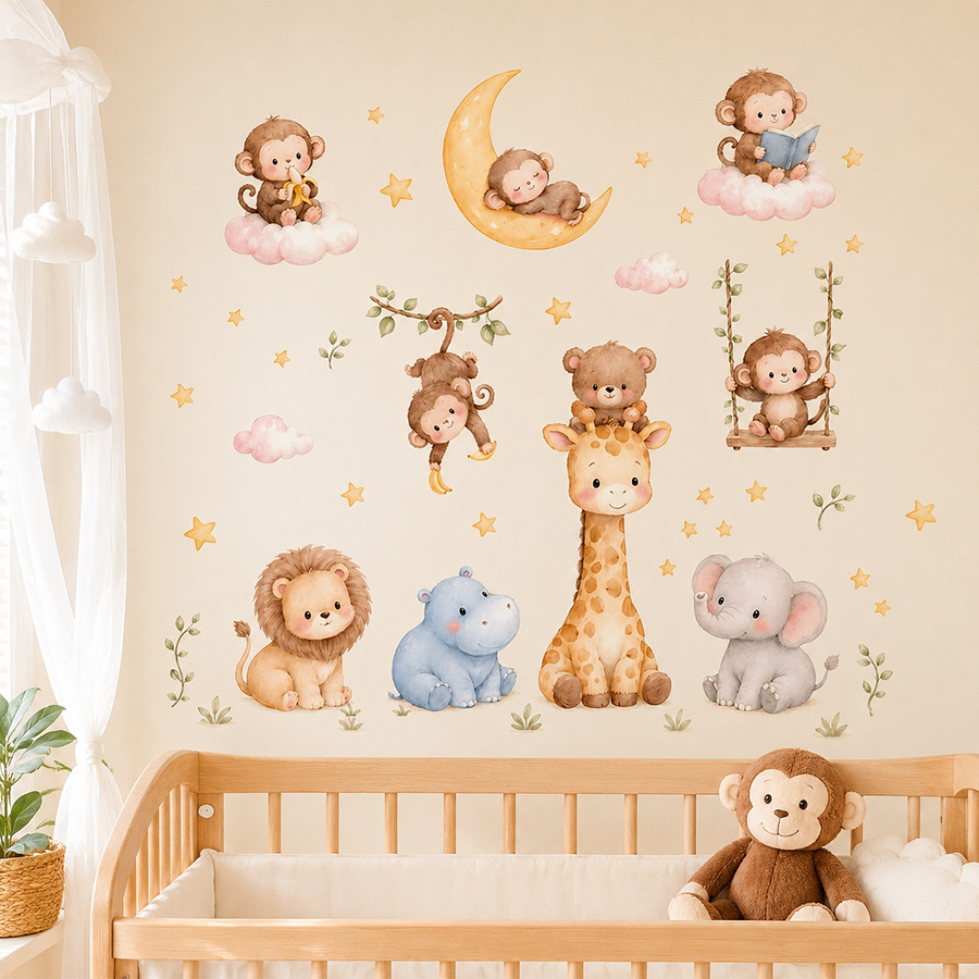 Çocuklar için Orman Hayvanları - Baby Nursery Jungle Wallpaper incelemesi ve fiyatı