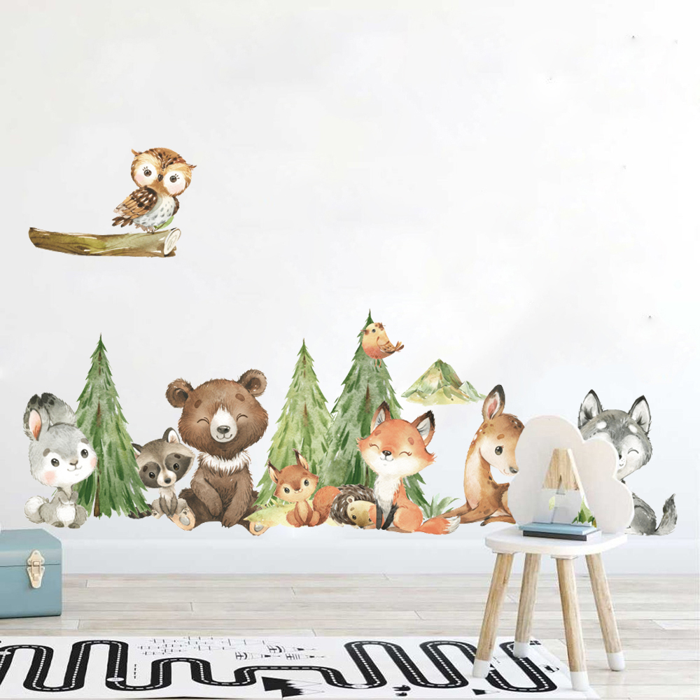 Karikatür Suluboya Orman Hayva - Baby Nursery Needs incelemesi ve fiyatı