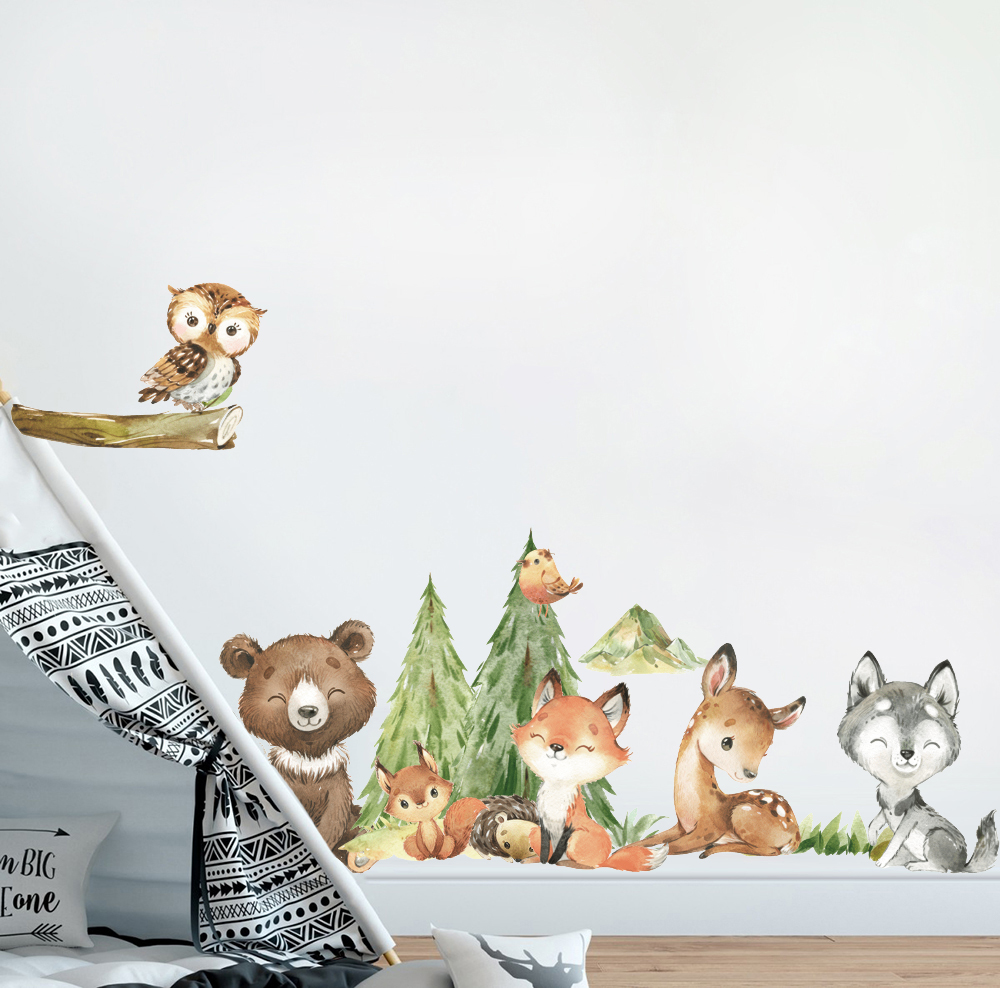 Karikatür Suluboya Orman Hayva - Baby Nursery Needs incelemesi ve fiyatı