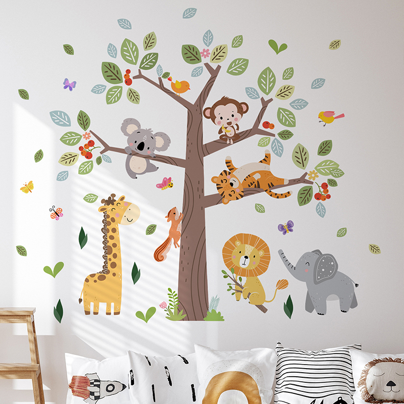 Büyük Orman Hayvan Duvar Stick - Baby Nursery Jungle Wallpaper incelemesi ve fiyatı