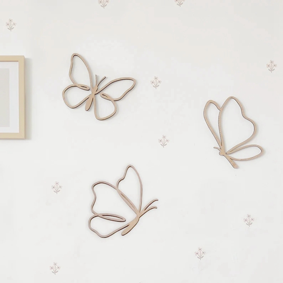 Ahşap Kelebek Levhası, Ahşap D - Baby Nursery Artwork incelemesi ve fiyatı