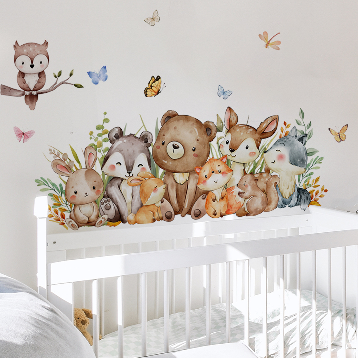 Karikatür orman hayvanları duv - Baby Nursery Jungle Wallpaper incelemesi ve fiyatı